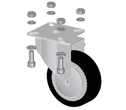 ROLLE OHNE BREMSE PODIUM EDELSTAHL